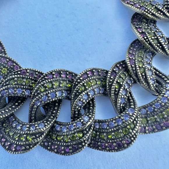 Heidi Daus Multicolor Swarovski Crystal Pavรฉ Link Bracelet - Picture 10 of 12
